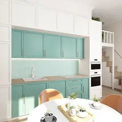 Combination of mint with other colors in the kitchen interior