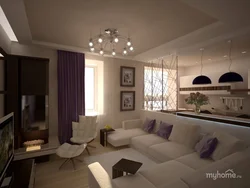 Interior of a living room 25 square meters in an apartment