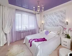 Bedroom design white and purple