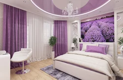 Bedroom design white and purple