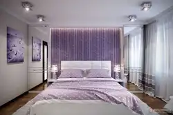 Дызайн спальні белы з фіялетавым