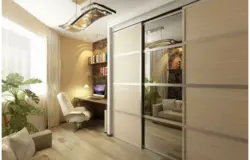 Дизайн шкафа купе в гостиной в современном стиле