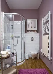 Bathroom Interior With Glass Shower Partition And Toilet Photo