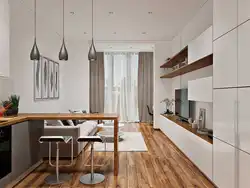 Kitchen living room with one window interior design photo