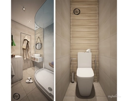 Modern design of bath and toilet separately