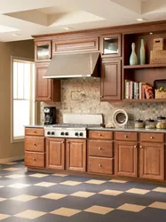 Kitchen design with linoleum floor