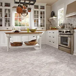 Kitchen design with linoleum floor