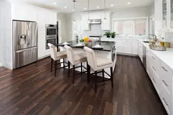 Kitchen design with linoleum floor