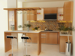 Кухня светлая с барной стойкой фото дизайн