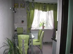 Kitchen interior in Khrushchev curtains