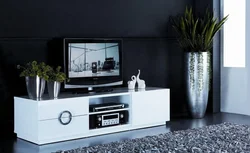 TV stand in the living room interior photo