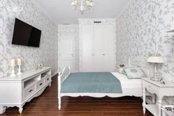 Обои для спальни в современном стиле для белой мебели фото