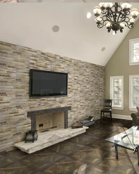Wall tiles in living room design