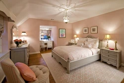 Персиковая спальня фото интерьера
