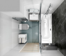 Bathroom design 4m2 with shower
