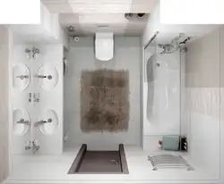 Ванна бөлмесінің дизайны душымен 4м2