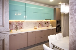 Gray Powdery Kitchen In The Interior