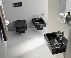 Bathroom design with black toilet
