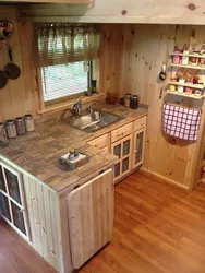 Small kitchen in the country house design photo