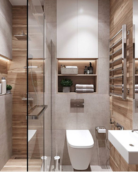 Bathroom design with wooden toilet