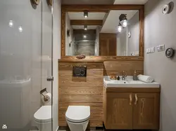 Taxta tualet ilə vanna otağı dizaynı