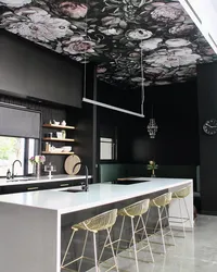 Kitchen design dark ceiling