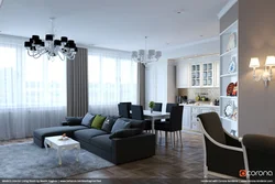 Living room design 40 sq.m.