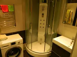 Дизайн ванной с душевой кабиной в хрущевке в современном стиле