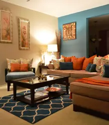 What Color Goes With Terracotta Color In The Living Room Interior