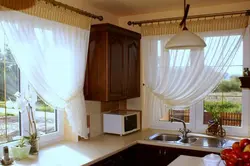 Цюль і шторы для кухні інтэр'ер дызайн