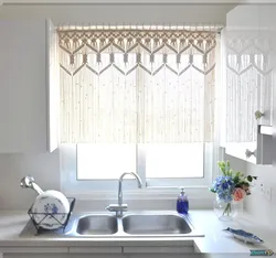 Tulle and curtains for kitchen interior design