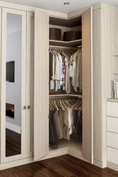 Corner wardrobe in the bedroom photo