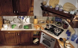 Размяшчэнне кухонных гарнітураў на кухні фота