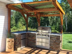 Summer kitchen options at the dacha photo
