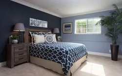 Спальня в серо синих тонах фото дизайн