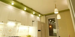 Mətbəx üçün asma tavan 9 kv m lampaların fotoşəkil yeri