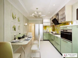 Kitchen 13 square meters with balcony design