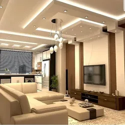 Ceiling design in a large living room