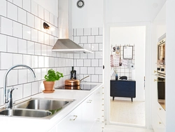 Kitchen apron made of tiles design photo