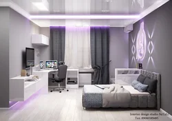 Bedroom interior for a teenager photo in a modern style photo