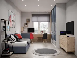 Bedroom interior for a teenager photo in a modern style photo