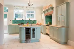 Combination Of Mint Color With Others In The Kitchen Interior Photo
