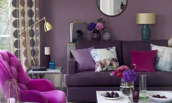 Yataq otağının interyerində lilac ilə birləşən rənglər