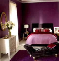 Colors combined with lilac in the bedroom interior