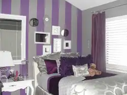 Colors combined with lilac in the bedroom interior