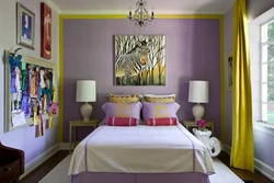 Colors combined with lilac in the bedroom interior
