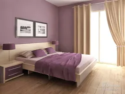 Yataq otağının interyerində lilac ilə birləşən rənglər