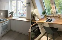 Window sill as a kitchen interior