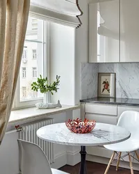 Window sill as a kitchen interior