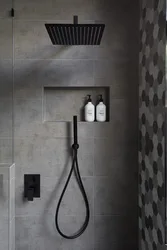 Standing shower in bathroom photo